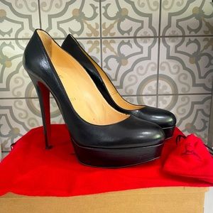 Christian Louboutin Women’s Black Leather Heels 40 1/2